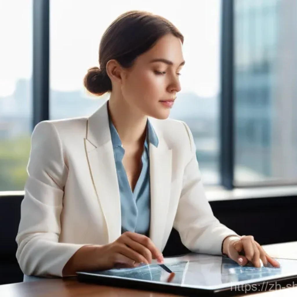 무속과 직업운 - **Title: Inner Wisdom and Career Clarity**
    A sophisticated and serene young professional woman, ...