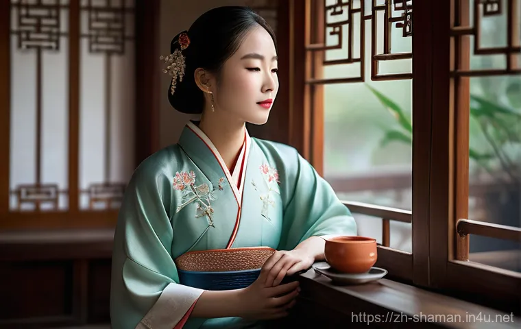 무속 의식과 지역별 차이 - Image Prompt 1: Ancient Wisdom in a Modern Serenity**