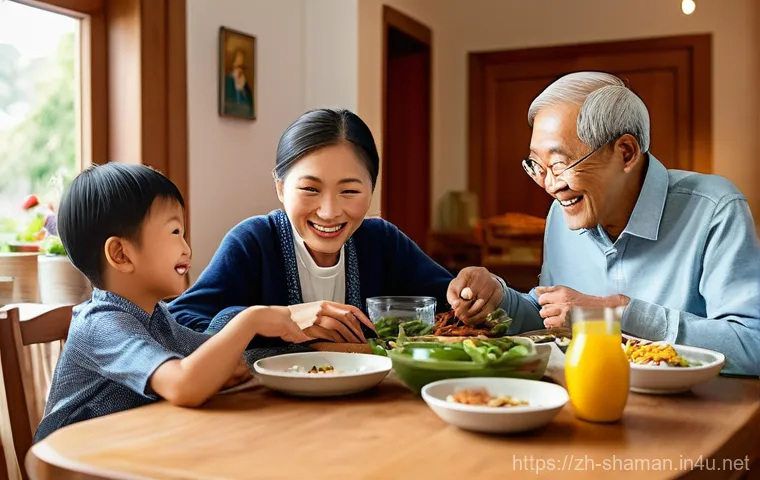 무속 신과 조상 신 - Prompt 1: Family Heritage and Warmth**