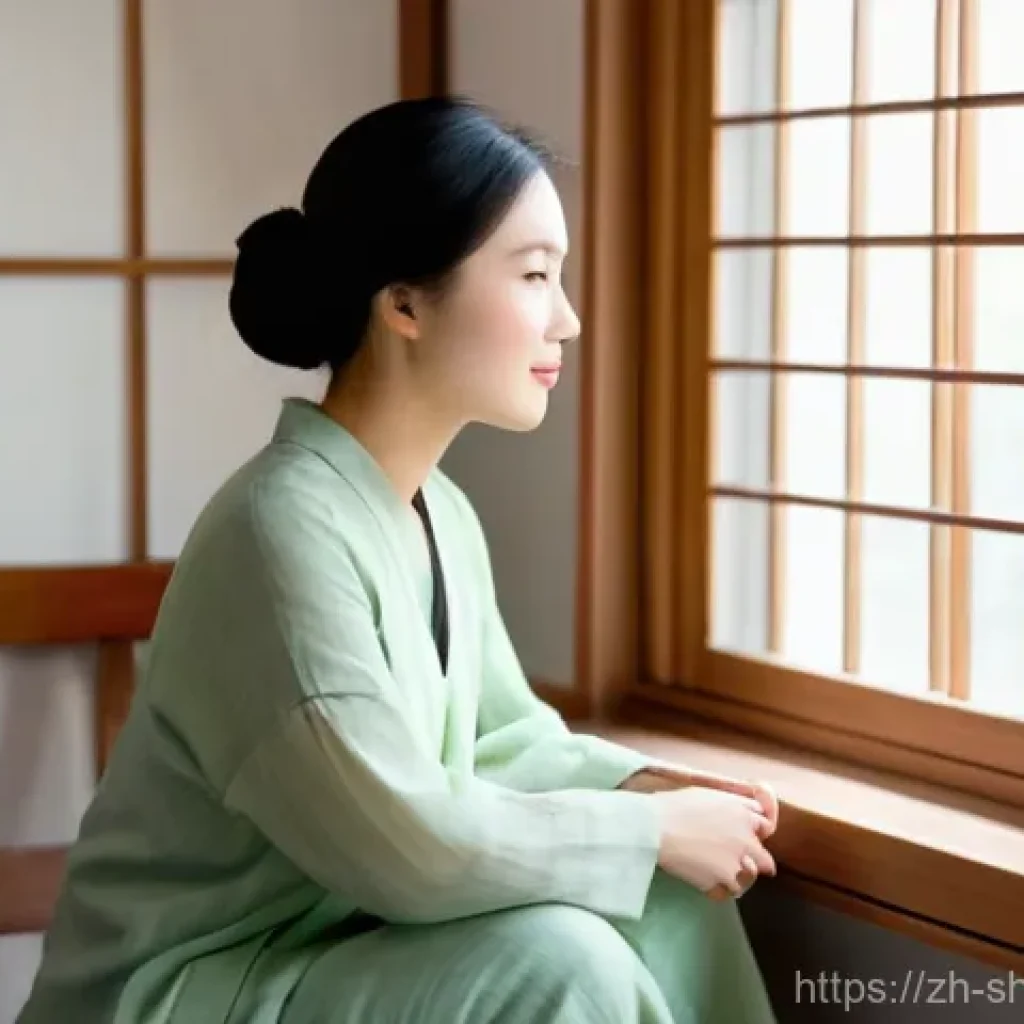 무속에서 건강운을 점치는 법 - **Prompt 1: Inner Reflection & Body Signals**
    *   **Description:** A serene East Asian woman, in...